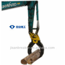 KOBELCO SK100 SK115 garra hidráulica, escavadeira de fixação garra, lenha de madeira